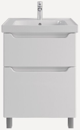 Изображение товара Тумба напольная SanStar Lanciano 60 с раковиной Грейс 60 (комплект) для ванной комнаты, белая