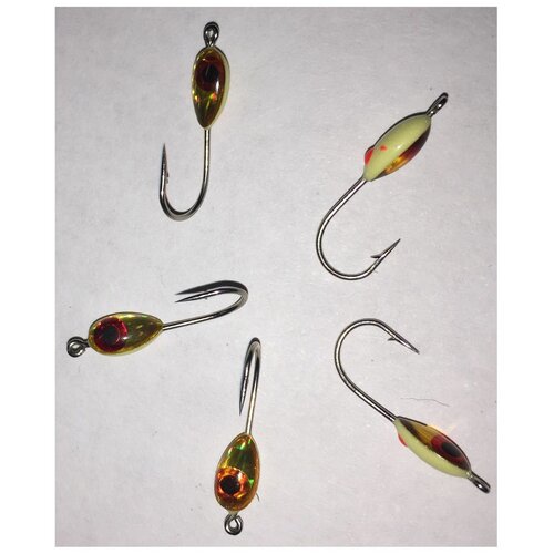 Мормышка корюшиная Glow EM003, размер 5, крючок 10, вес 0,35 , 5шт. (035)