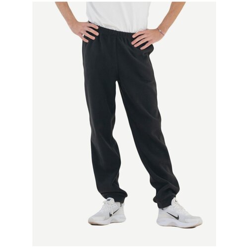 Чёрные мужские штаны из флиса, размер M (46)