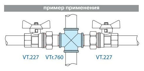 Сантех VALTEC фитинг крестовина 3/4 вн. VTr.760. N.0005