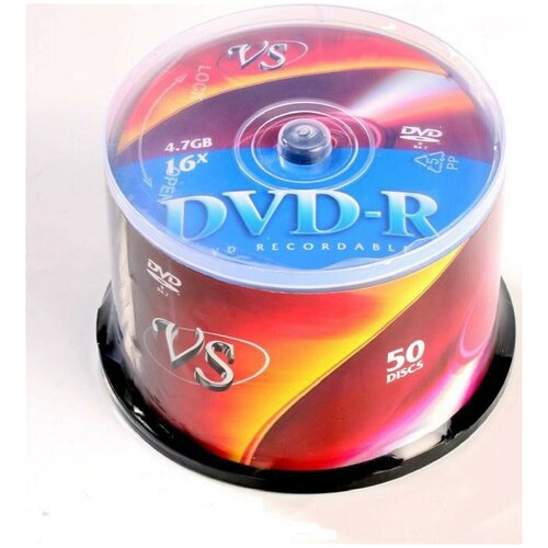 DVD-R Носители информации DVD-R, 16x, VS, Cake/50, VSDVDRCB5001 оптический диск dvd r vs 4 7gb 16x cake box 50шт vsdvdrcb5001