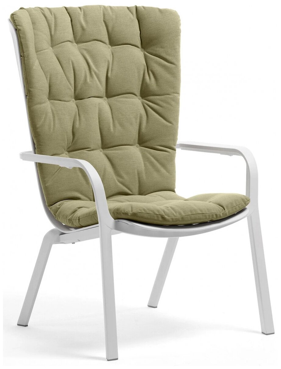 Лаунж-кресло с подушкой Nardi Folio, белый, зеленый - фотография № 1