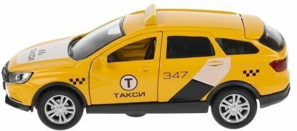 Машинка металлическая ТехноПарк Lada Vesta SW Cross Такси 12см свет, звук VESTACROSS-12SLTAX-YE