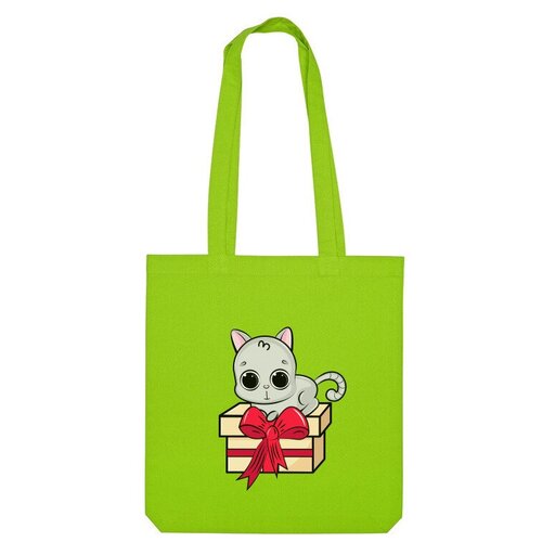 Сумка шоппер Us Basic, зеленый сумка кот с подарком красный