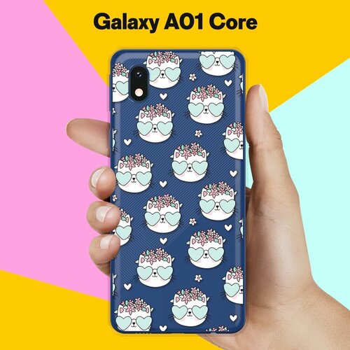 Силиконовый чехол Узор из котов на Samsung Galaxy A01 Core силиконовый чехол цветной узор на samsung galaxy a01 core