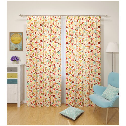 фото Шторы для детской "осенний листопад", 145*260 см, 2 шт. сирень