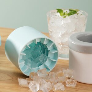 Фото Форма для льда круглая / подарок в комплекте/ силикон / форма ледяные кубики / цвет голубой