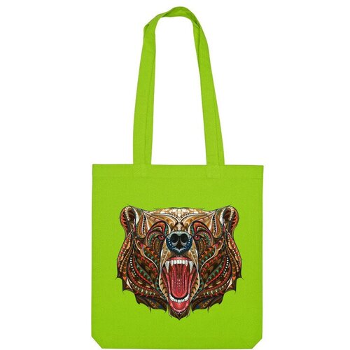 Сумка шоппер Us Basic, зеленый сумка медведь с этническим орнаментом серый
