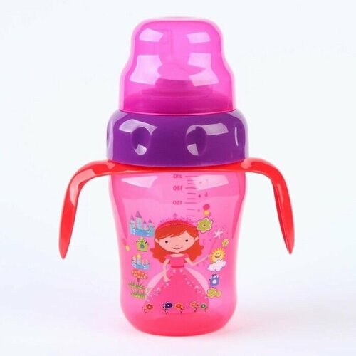 Поильник детский с мягким носиком широкое горло 210 мл с ручками цвет зелёный 1659₽