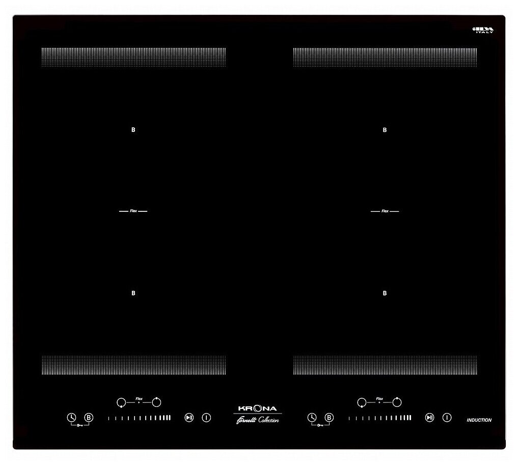 Индукционная варочная поверхность Krona Eterno 60 BL Цвет:Черный;Материалы:Металл/стекло;Панель конф .