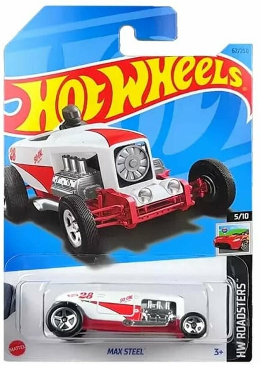 Машинка Hot Wheels коллекционная (оригинал) MAX STEEL бело-красный HKH39