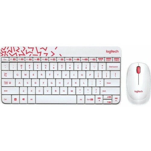 Набор периферии Клавиатура + мышь Logitech MK240 Nano (белый) набор клавиатура мышь logitech mk240 белый красный