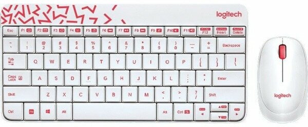 Набор периферии Клавиатура + мышь Logitech MK240 Nano (белый)