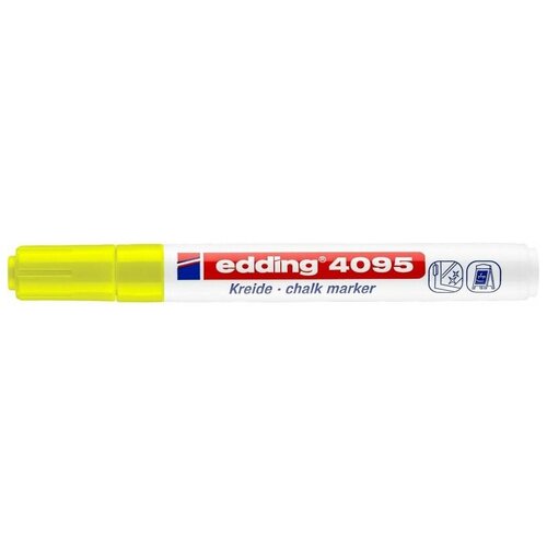 Edding Маркер меловой E-4095 chalk marker жёлтый комплект 3 штук маркер меловой edding e 4095 chalk marker синий 003