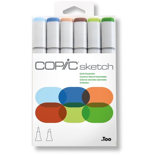 COPIC набор маркеров Sketch Earth Essentials (H21075-665), черный, 6 шт.