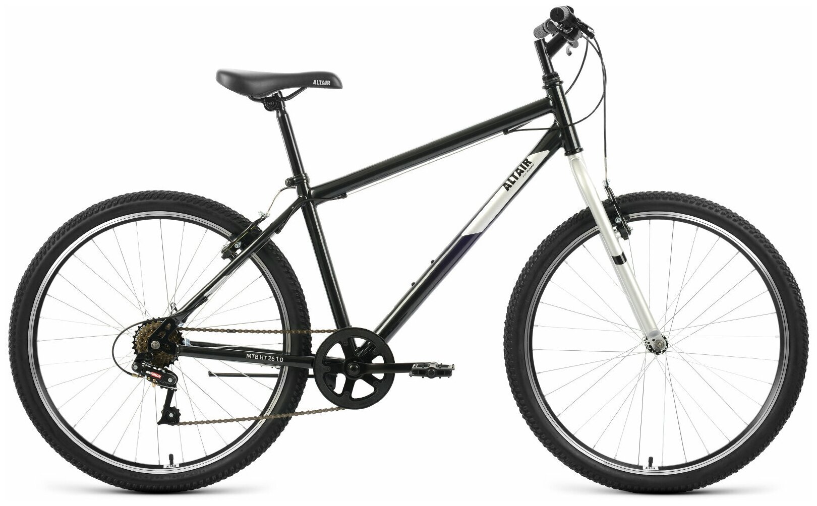 Велосипед горный хардтейл ALTAIR MTB HT 26 1.0 19" (2022), 19" черный/серый