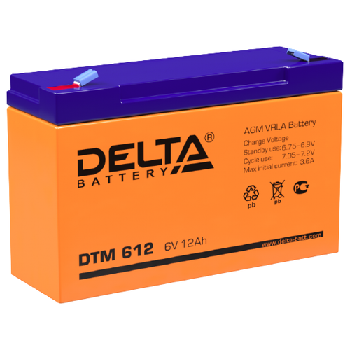 фото Аккумуляторная батарея delta battery dtm 612 11.5 а·ч