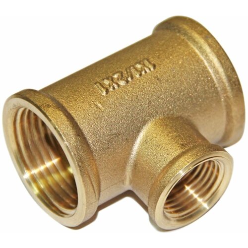 фото Тройник stout sft-0021-001121 вр переходной 1"x1/2"x1", латунь