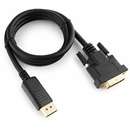 Кабель Gembird DVI-D - Displayport (CC-DPM-DVIM-1M), 1 м, 1 шт., черный кабель displayport dvi 1 0м gembird экранированный черный cc dpm dvim 1m