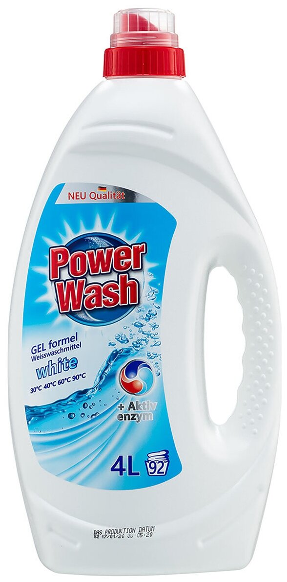 Гель для стирки Power Wash White для белых тканей 4 л