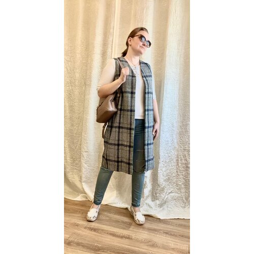 фото Жилет женский кардиган клетка nikapitljak1