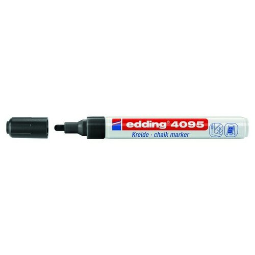 Маркер меловой Edding E-4095 chalk marker чёрный_001 2 шт. комплект 3 штук маркер меловой edding e 4095 chalk marker синий 003