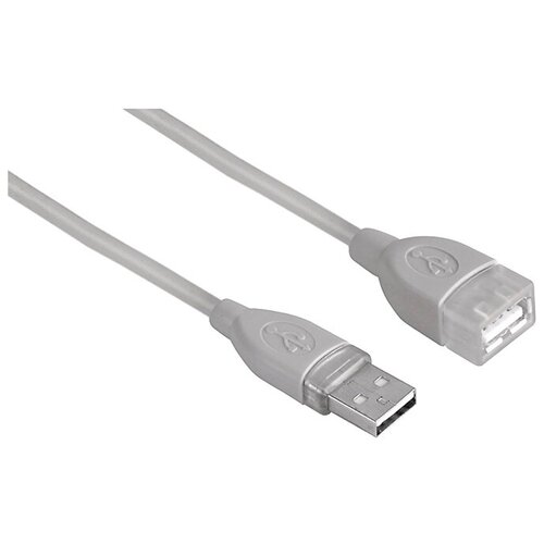 Удлинитель HAMA USB - USB (00078400), 5 м, серый кабель usb hama h 200646 usb type c угловой usb a m прямой 0 75м черный [00200646]