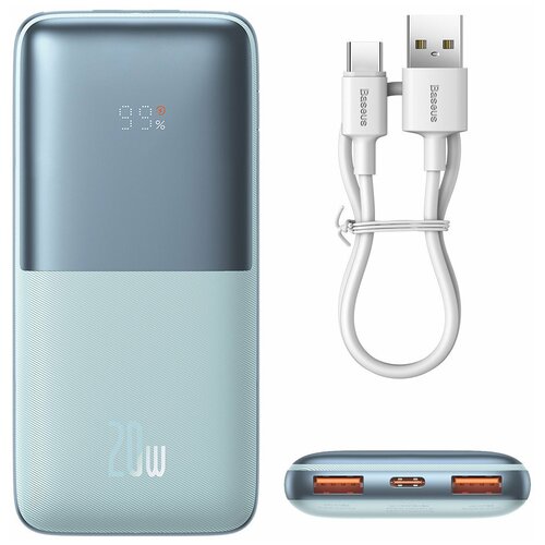 Внешний аккумулятор повербанк Baseus 10000mAh 20W с USB Тип A - USB Тип C 3A 03 м кабель 312500₽