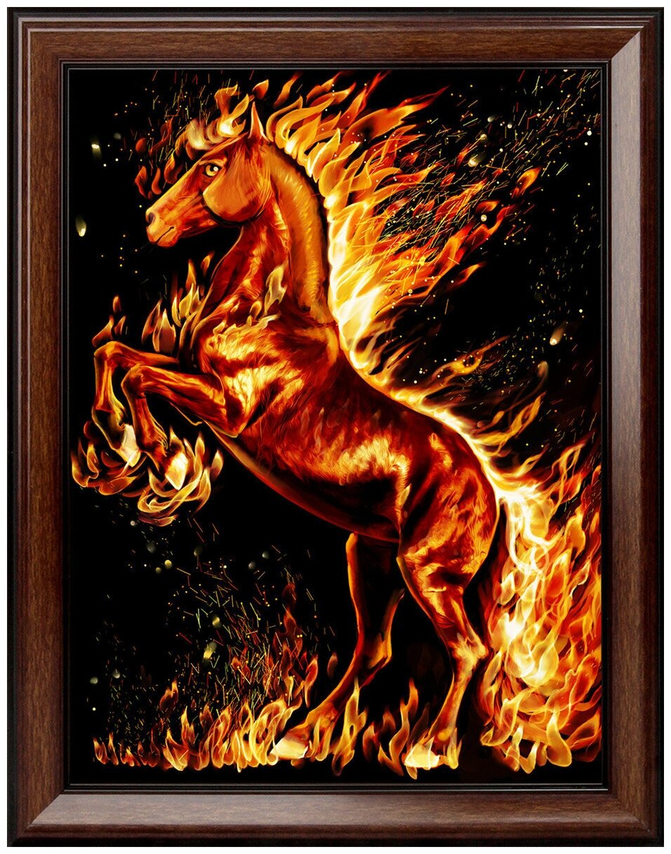 Алмазная вышивка "Огненный конь" 30x40 АЖ-1850