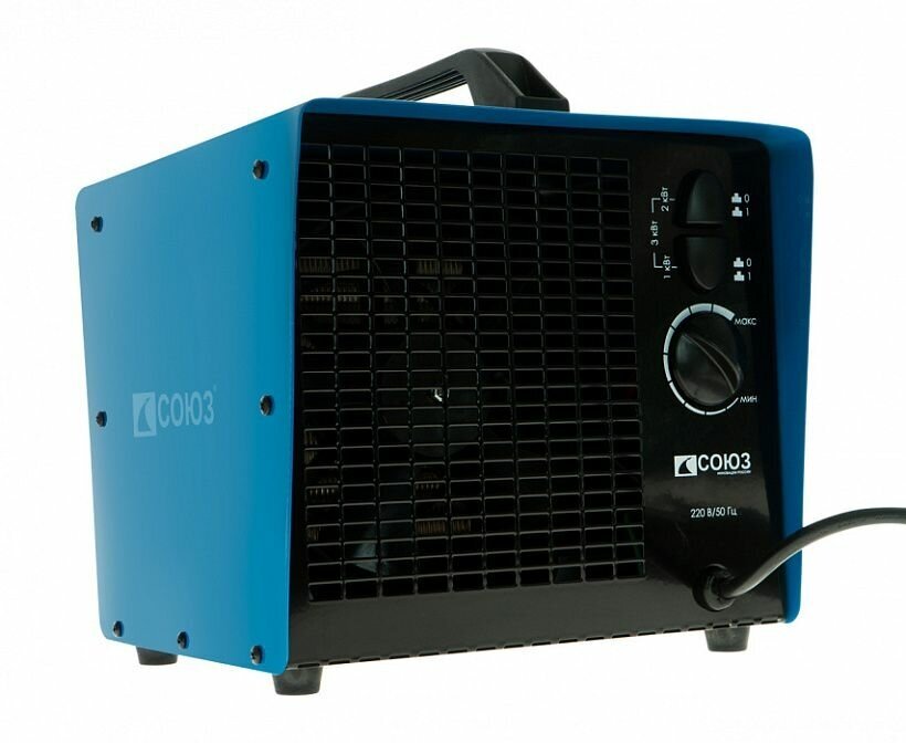 ТВС-3020К Тепловентилятор керамич. 3кВт, мощн.1.5/3 кВт, термостат,защит.от перегрева СОЮЗ - фотография № 3