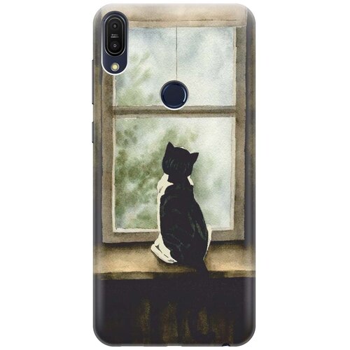 фото Re:pa накладка transparent для asus zenfone max (m1) zb555kl с принтом "кот у окна"