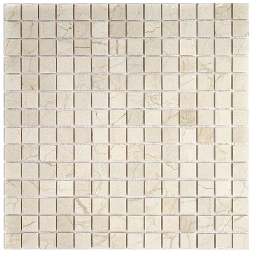 Мраморная мозаика Natural Mosaic 7M025-20P-(Crema-Marfil) бежевый светлый квадрат глянцевый