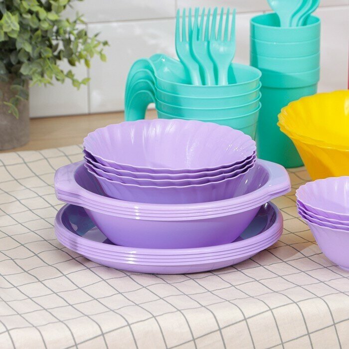 Набор посуды на 4 персоны «Весёлая компания», 36 предметов - фотография № 2