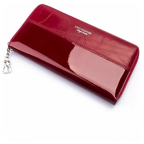 фото Кошелёк-клатч loui vearner красный, лакированная кожа, на молнии