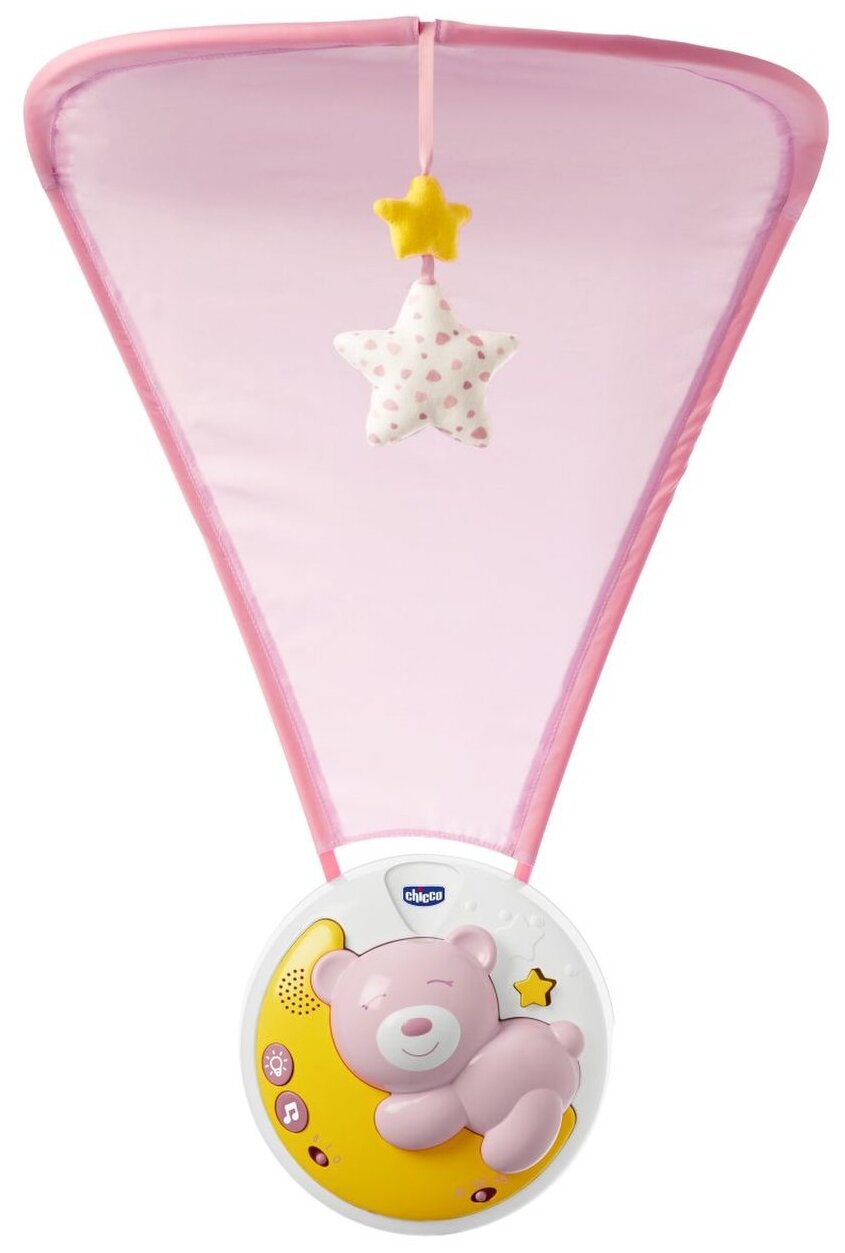 Мобиль Chicco на кроватку с детским ночником проектором Chicco Next2Moon розовый