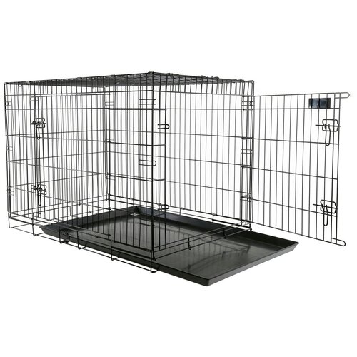Клетка для собак металлическая ТоТо № 5 черная, с 2-мя дверьми, поддоном (108.5х70.5х77.5см)