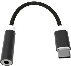 Адаптер Ritmix RCC-032 Black USB-C - Mini Jack 3.5mm (мама), Для подключения наушников с джеком 3.5 мм к мобильным телефонам с USB-C разъемам.