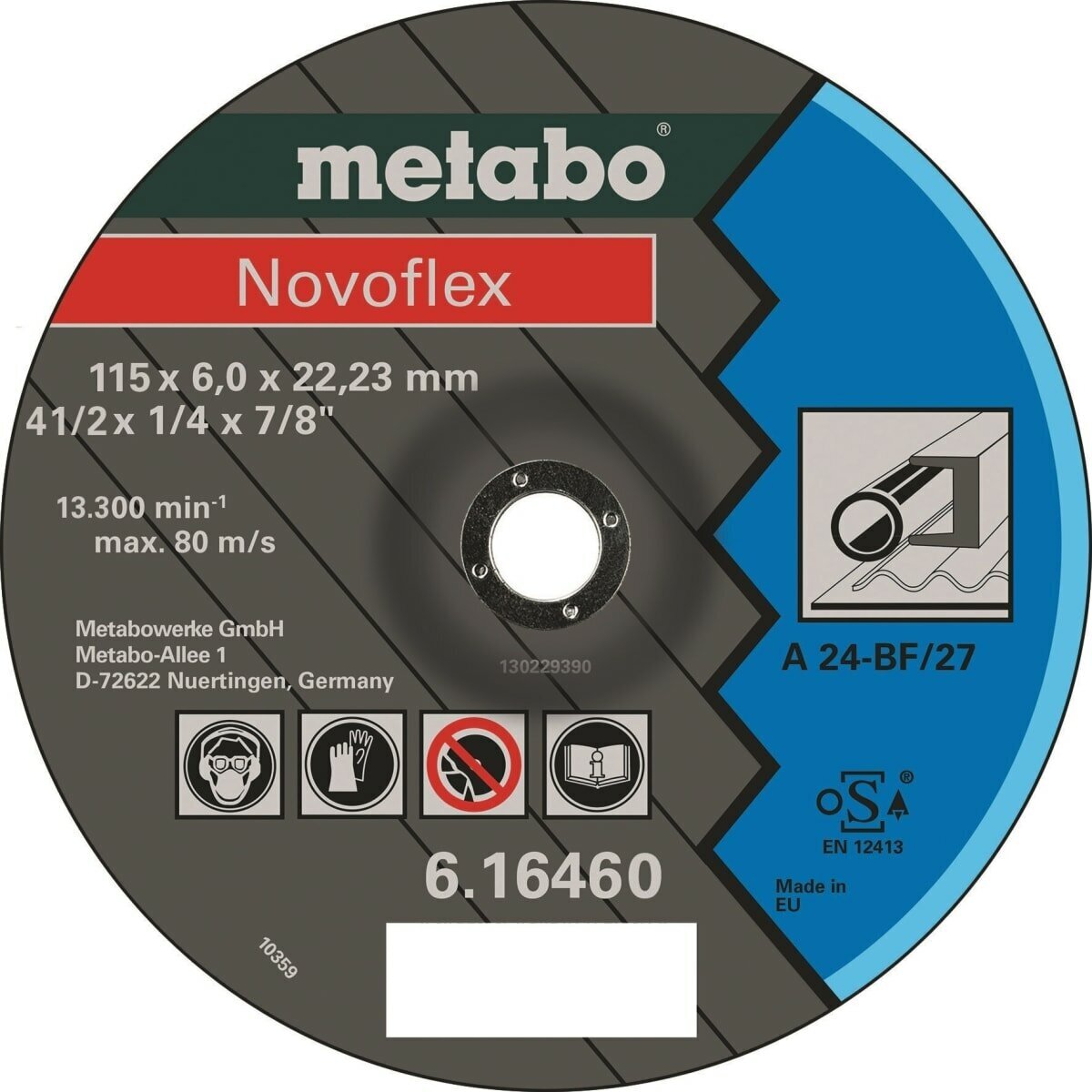 Круг обдирочный METABO сталь Novoflex 115x6,0 А30 (616460000) - фотография № 4