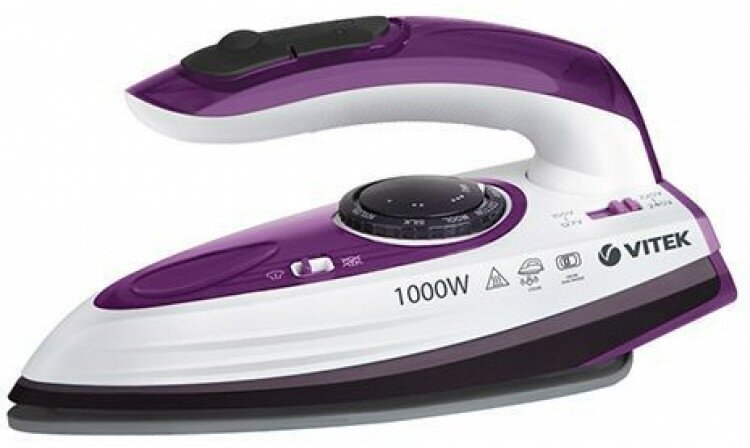 Утюг дорожный VT-8305 1000Вт белый/фиолетовый