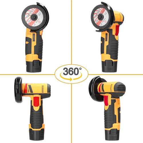 Аккумуляторная мини УШМ инток болгарка 50076 c АКБ-2шт 15 Ah 12V Li-ion и зарядкой 2180₽