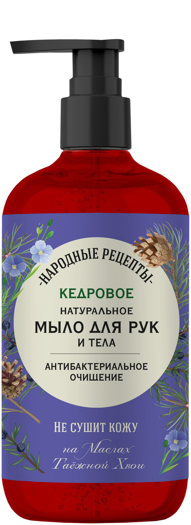 Fito косметик Жидкое мыло Народные рецепты Кедровое натуральное, 500 мл, 500 г