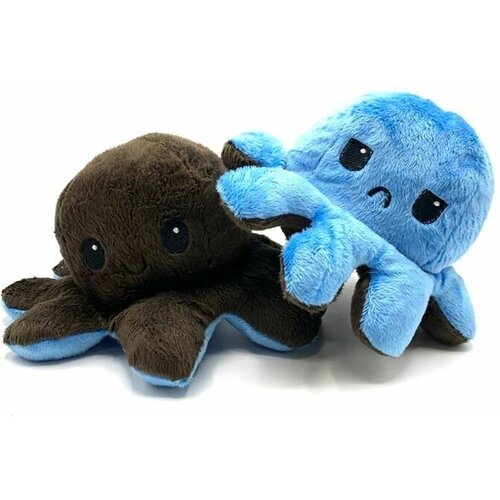 Плюшевая игрушка Осьминог-перевёртыш двухсторонний осьминог Коричнево Синий