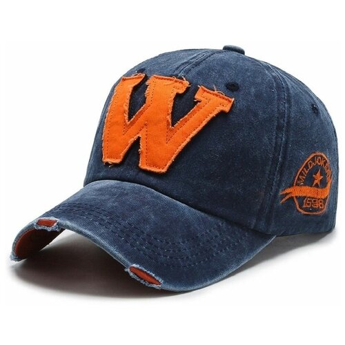 Бейсболка CityFOX, размер 52-60, синий, оранжевый