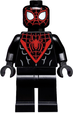 Минифигурка Lego Spider-Man (Miles Morales) - Red Webbing on Head, Black Hands