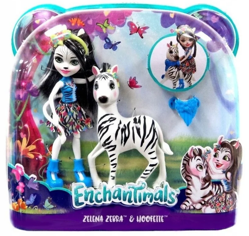 Enchantimals Зелена Зебра и ее друг Хуфитт FKY72 FKY75, Enchantimals, Mattel.