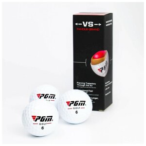 PGM Мячи для гольфа "VS" PGM, трехкомпонентные, d=4.3 см, набор 3 шт