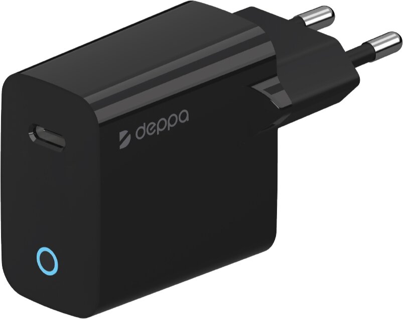 Сетевое зарядное устройство USB Type-C, Power Delivery, 25Вт, черный, Deppa, Deppa 11427
