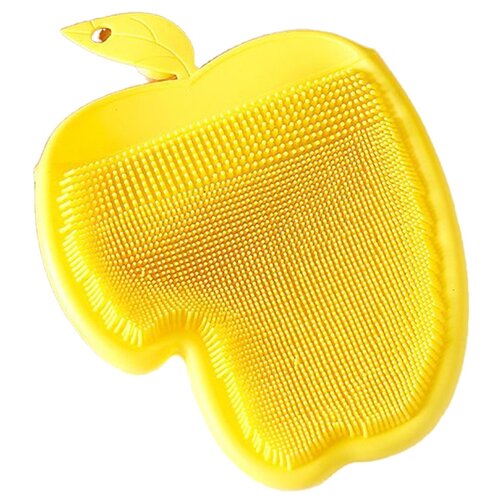 фото Многофункциональная рукавица для кухни с щетинками, силиконовая, термостойкая, для мытья посуды, желтый, 16х13х2 см, blonder home bh-brsh2-12