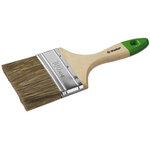 ЗУБР лазурь 100 мм 4 светлая смешанная щетина деревянная ручка плоская кисть 4-01009-100 12 шт 2117₽