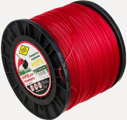 Изображение товара Корд триммерный на катушке DDE "Speed line" (звезда) 2,4 мм х 360 м, красный (644-948)